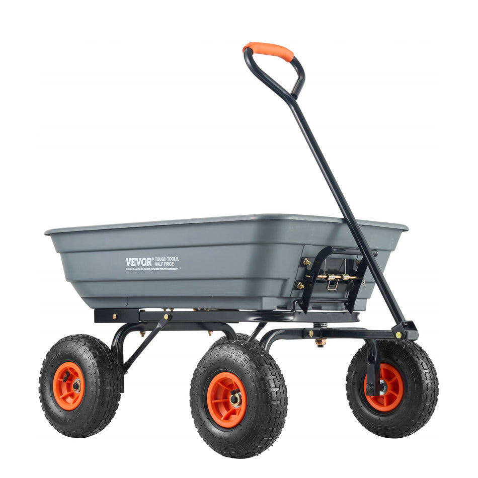VEVOR GARDEN CART HEAVY DUTY 270KG LARGE 10 INCH WHEELS EASY ASSEMBLY