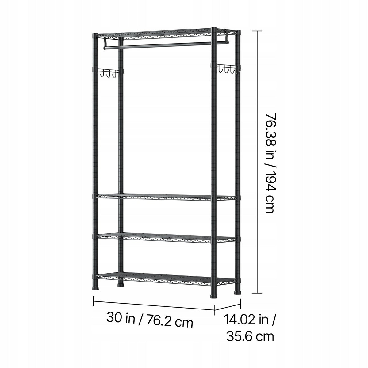 VEVOR CLOTHES RACK ADJUSTABLE CARBON STEEL 227 KG HEAVY-DUTY