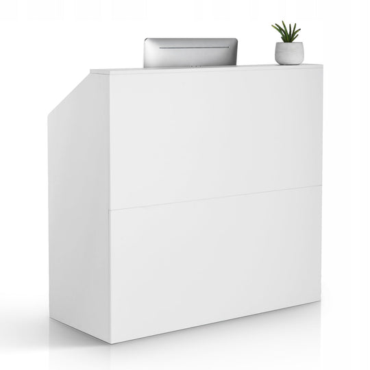 VEVOR PROFESSIONAL RECEPTION DESK WHITE MDF CASH WRAP COUNTER 118X50X111 CM