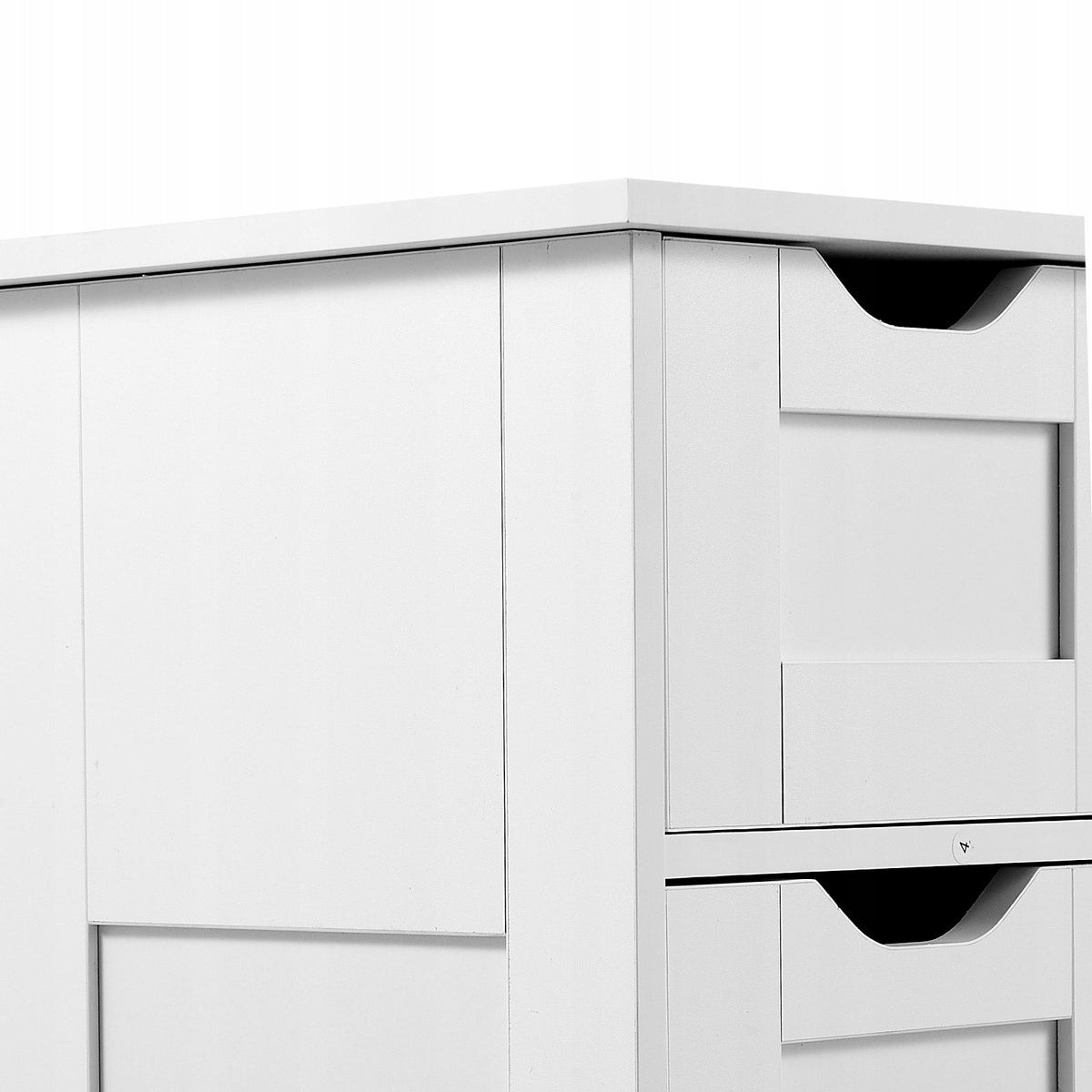 VEVOR 4-TIER WOODEN BATHROOM CABINET 2 DOORS 4 DRAWERS WHITE PREMIUM