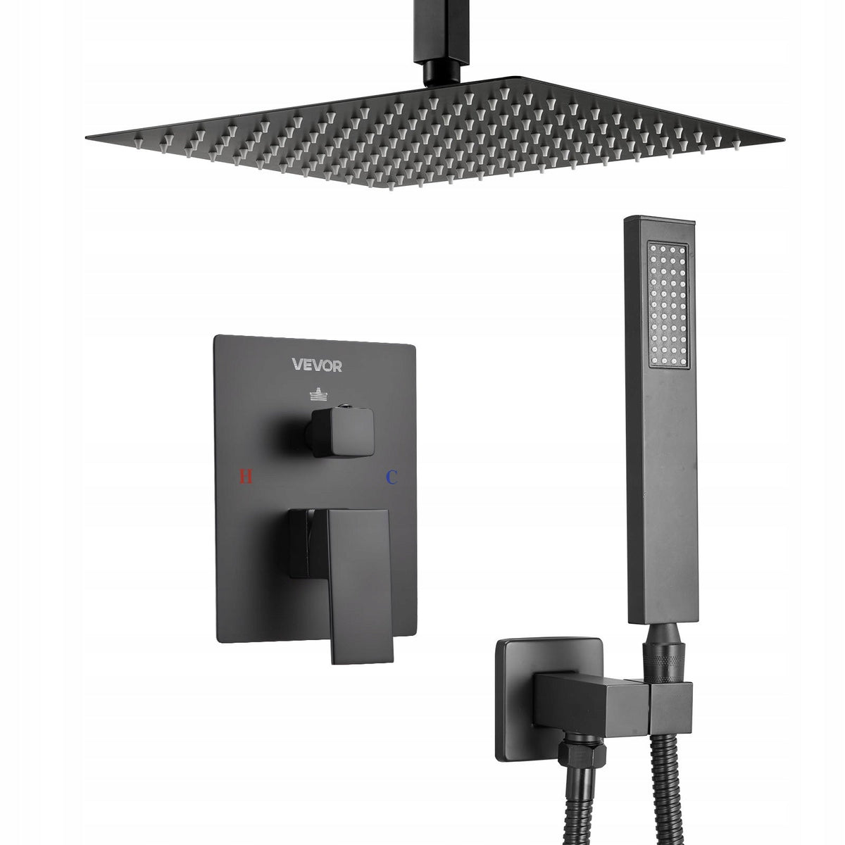 VEVOR PROFESSIONAL SHOWER FAUCET WITH 10-INCH SQUARE RAINFALL SHOWER HEAD