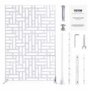 VEVOR SCREEN 120X50.8X193 CM FREESTANDING METAL ROOM DIVIDER WHITE