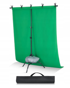 VEVOR ADJUSTABLE BACKGROUND STAND 154X198 CM GREEN SCREEN PROFESSIONAL KIT