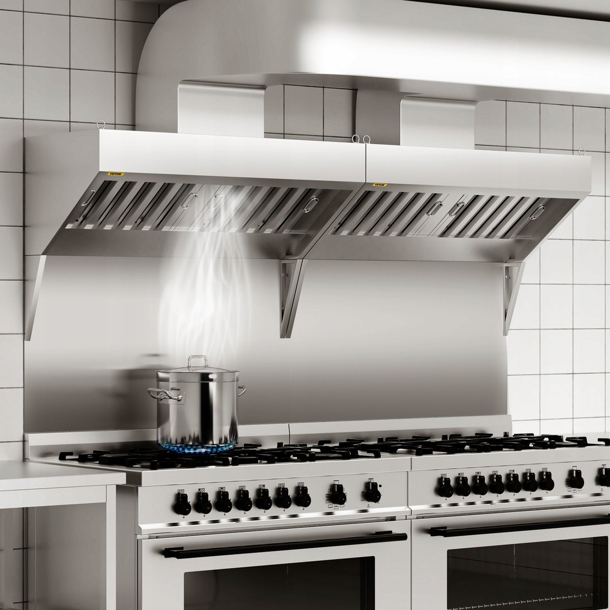 VEVOR 1.5M RANGE HOOD 201 STAINLESS STEEL FOR FOOD TRUCKS STRONG AND DURABLE