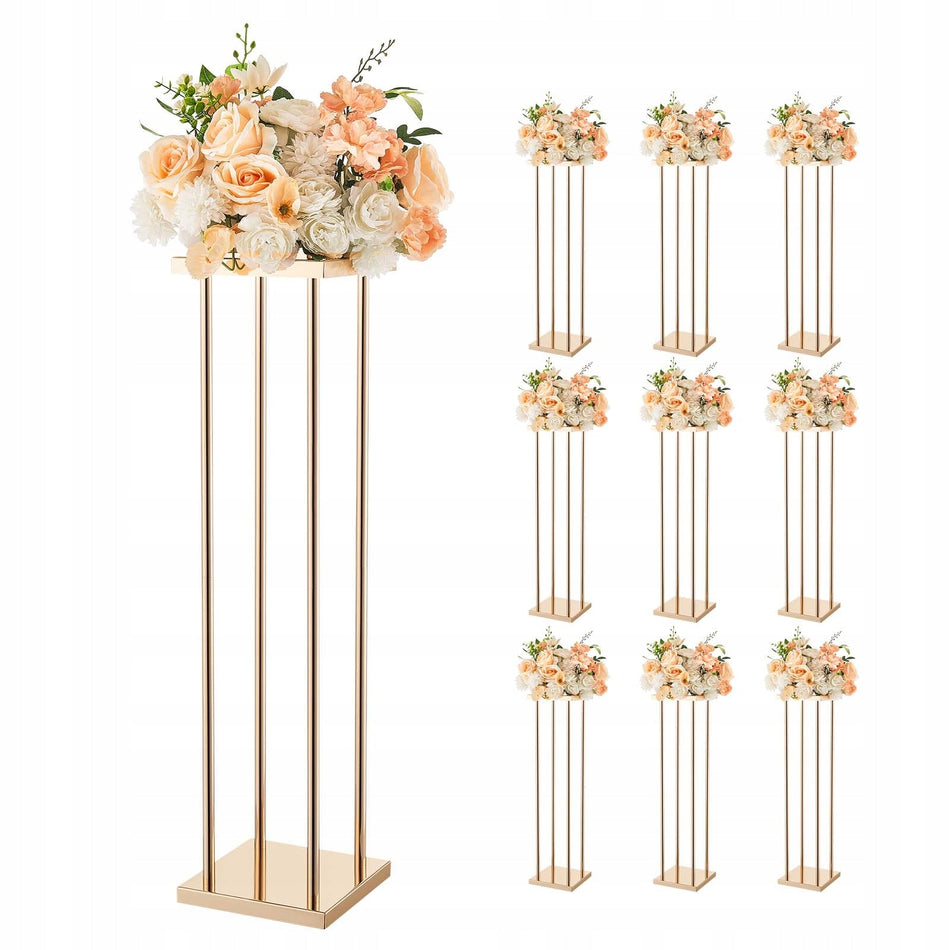 PREMIUM VEVOR WEDDING FLOWER STAND 200X200X800 MM 10 PCS GOLD STRONG