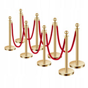 VEVOR PROFESSIONAL CROWD CONTROL STANCHIONS 8 PCS WITH 6 RED ROPES