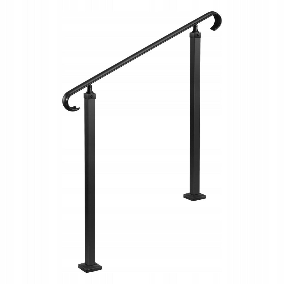 VEVOR STAIR RAILING ADJUSTABLE FOR 2-3 STEPS STRONG STEEL MATTE BLACK