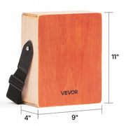 VEVOR CAJON BOX DRUM LIGHTWEIGHT WOODEN DRUM WITH ADJUSTABLE STRINGS