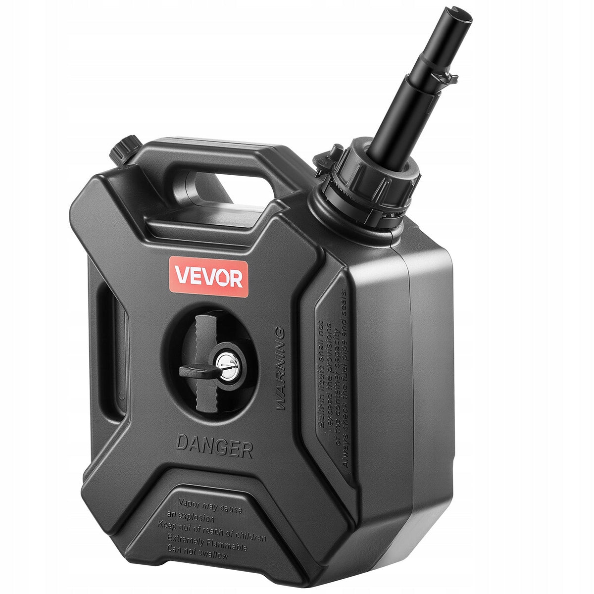 VEVOR 5L FUEL CANISTER STRONG WITH SPOUT LOCKABLE ANTI-THEFT HDPE