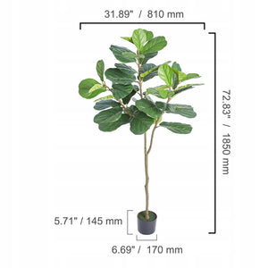 VEVOR ARTIFICIAL FIDDLE LEAF FIG TREE 81X81X185 CM STRONG PLANT PE PREMIUM