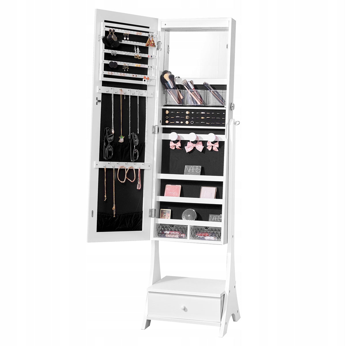PROFESSIONAL JEWELRY CABINET WITH MIRROR VEVOR STANDING MIRROR