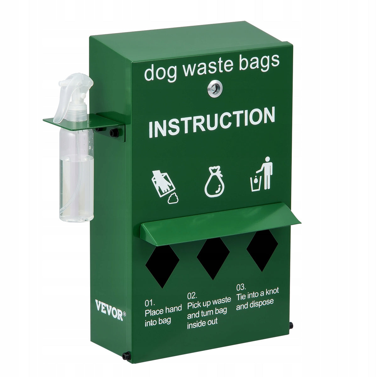 DOG POOP BAG DISPENSER VEVOR LOCKABLE WITH 600 BAGS GREEN