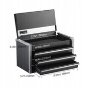 PREMIUM TOOL BOX VEVOR 218X118X120 MM 3 DRAWERS BLACK