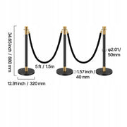 VEVOR PROFESSIONAL CROWD CONTROL BARRIER 6 PACK WITH 4 BLACK