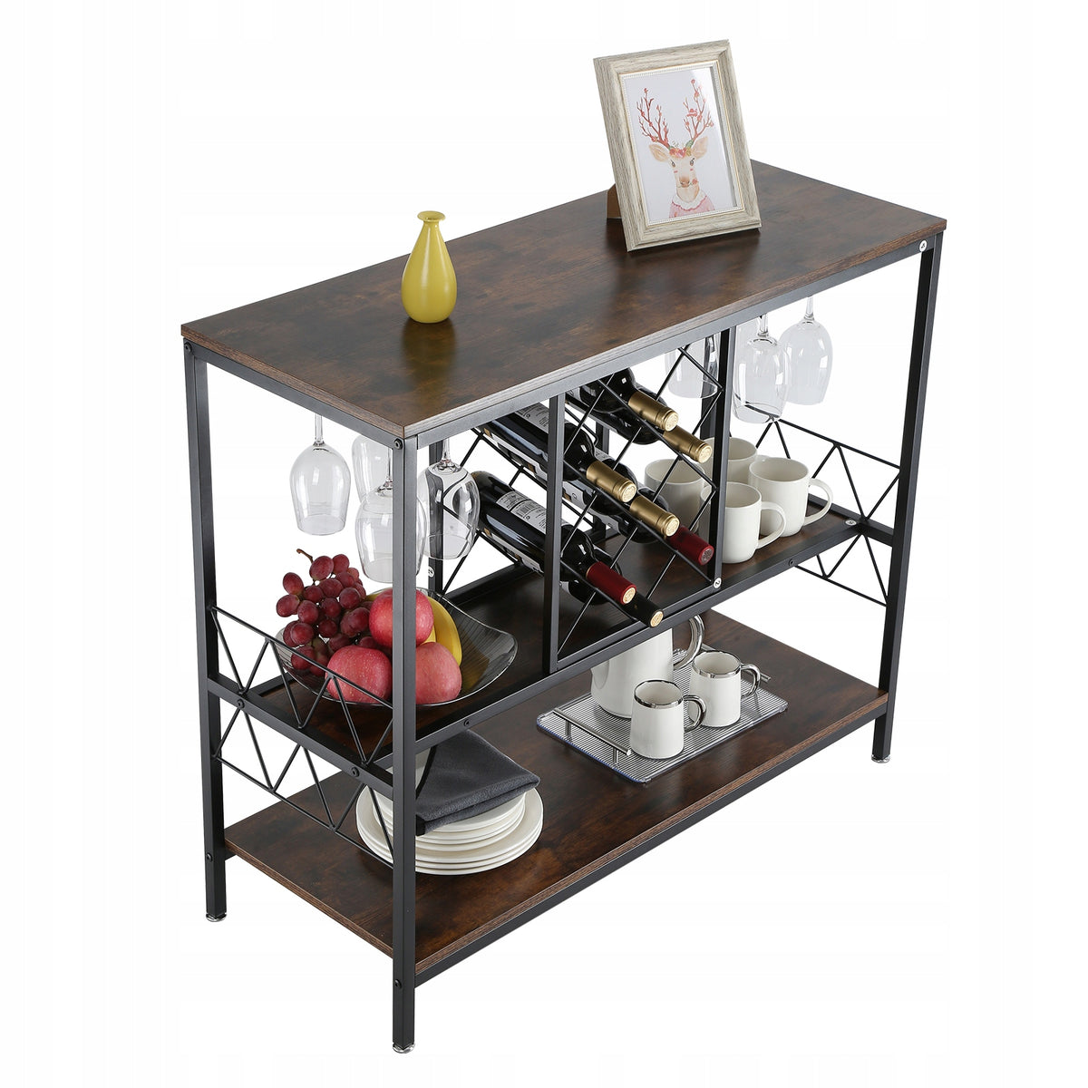 VEVOR 1M INDUSTRIAL BAR CABINET FOR WINE AND GLASSES SOLID STEEL