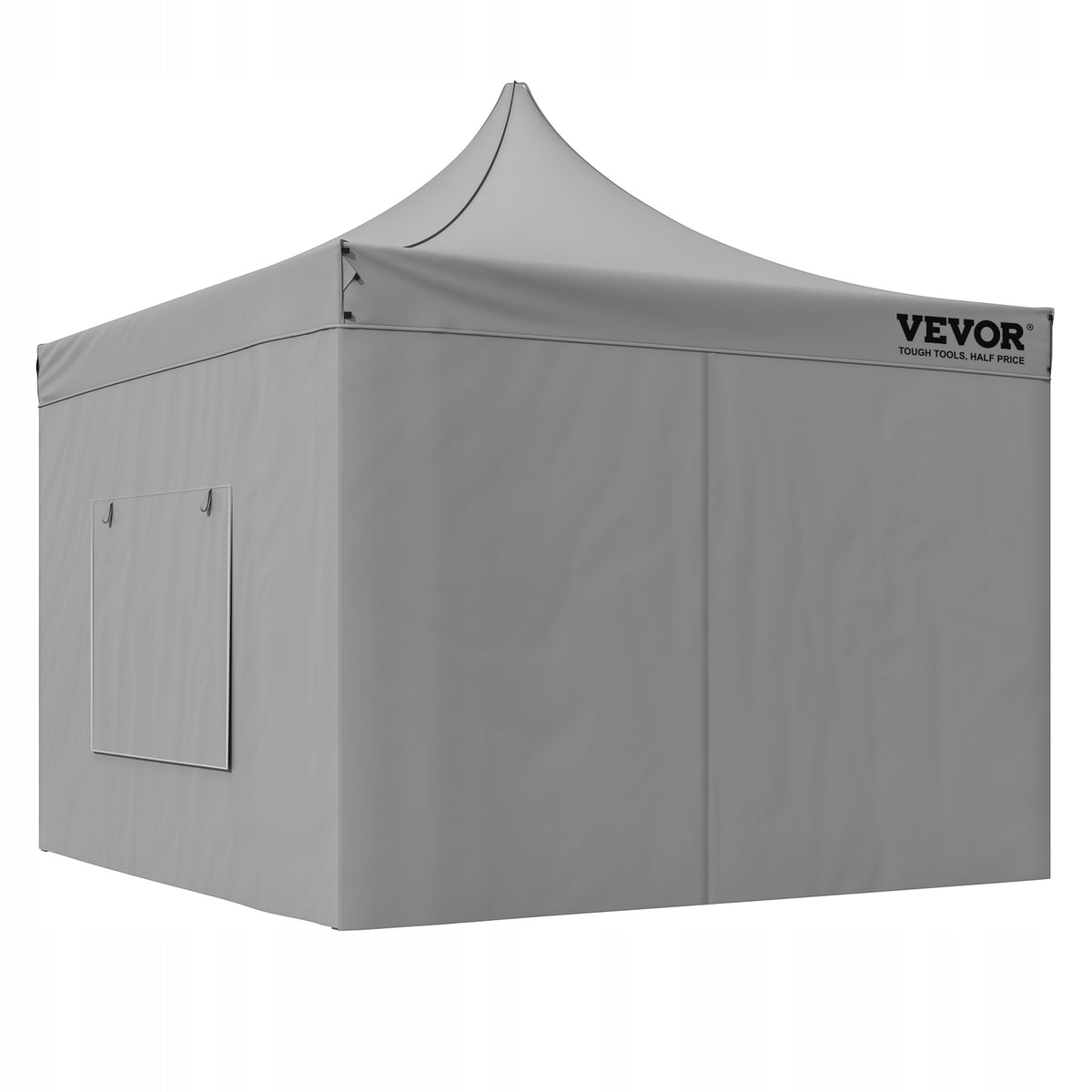 VEVOR GARDEN GAZEBO 304X304 CM 3 HEIGHTS 500D PU SILVER FOLDING