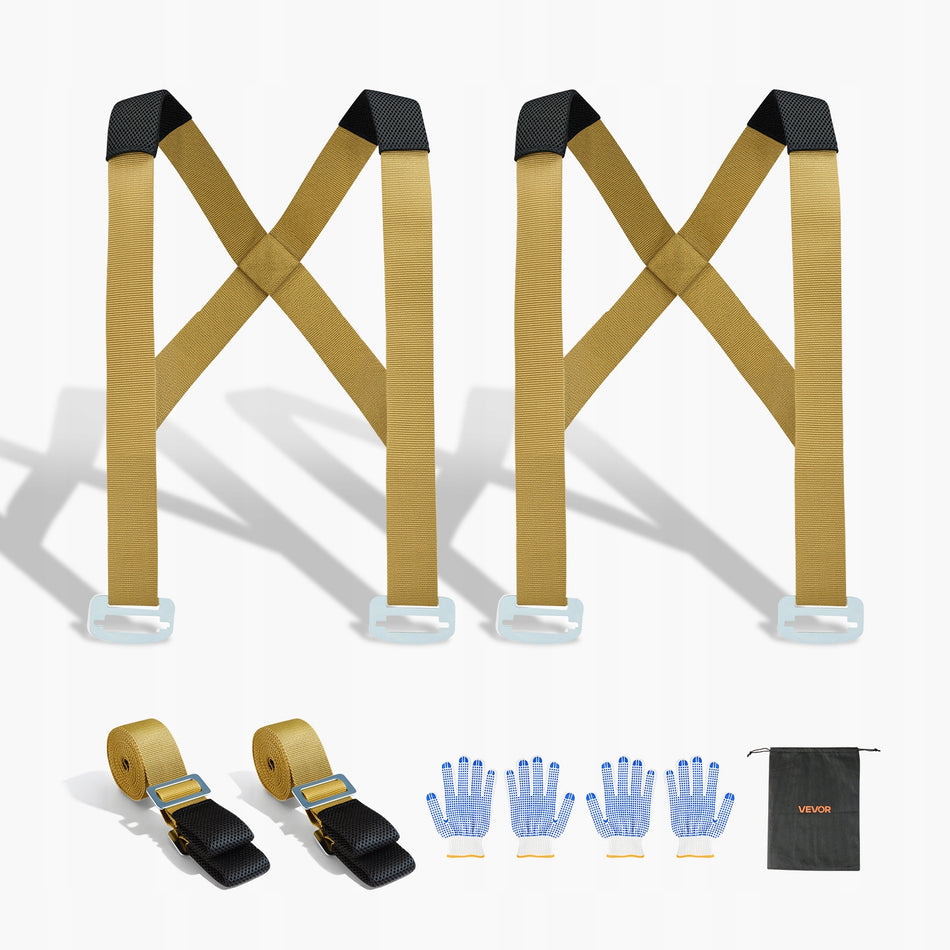 VEVOR PROFESSIONAL TIE-DOWN STRAPS UP TO 454 KG WITH GLOVES AND BAG