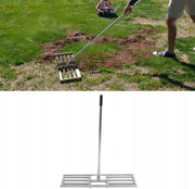 VEVOR LAWN RAKE WITH TELESCOPIC HANDLE 355X762MM STRONG SOLID
