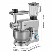 VEVOR 1500W 6L STAINLESS STEEL MULTIFUNCTIONAL ELECTRIC KITCHEN ROBOT POWERFUL