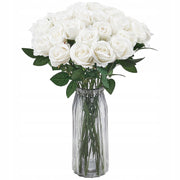 VEVOR ARTIFICIAL FLOWERS ROSES 60 PCS WHITE FLEXIBLE STEMS REALISTIC