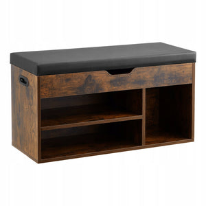 VEVOR SHOE BENCH WITH SHELVES AND STORAGE 805X305X445MM STRONG BROWN