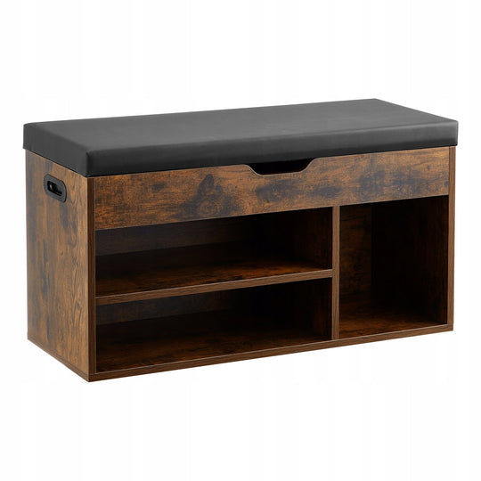 VEVOR SHOE BENCH WITH SHELVES AND STORAGE 805X305X445MM STRONG BROWN