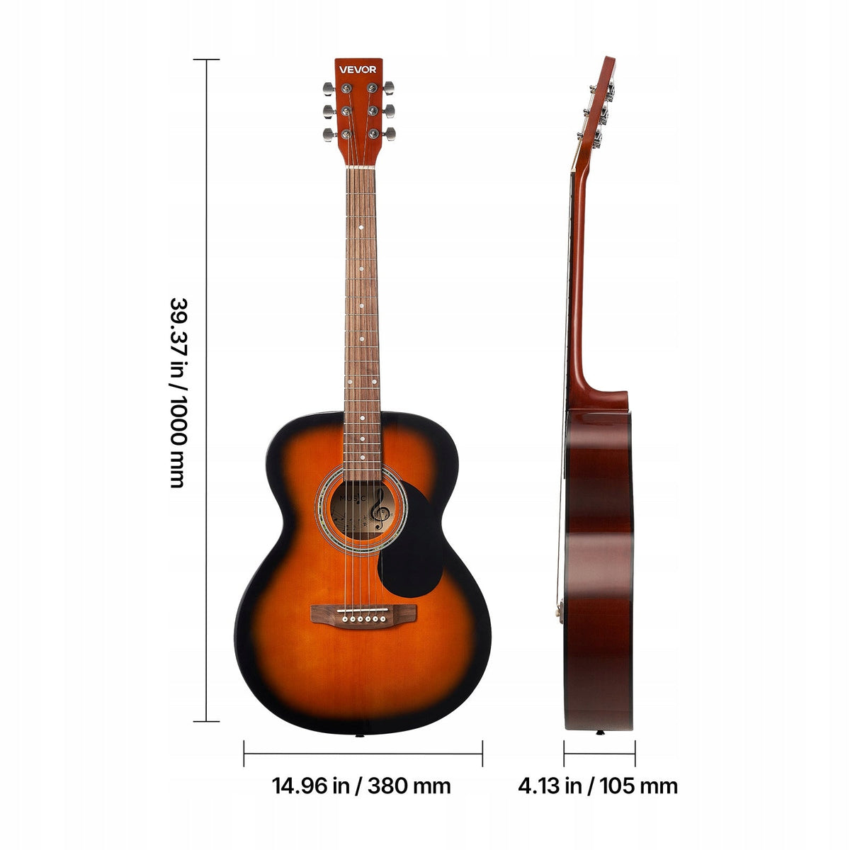 VEVOR DREADNOUGHT ACOUSTIC GUITAR 40 IN 1016 MM SET FOR