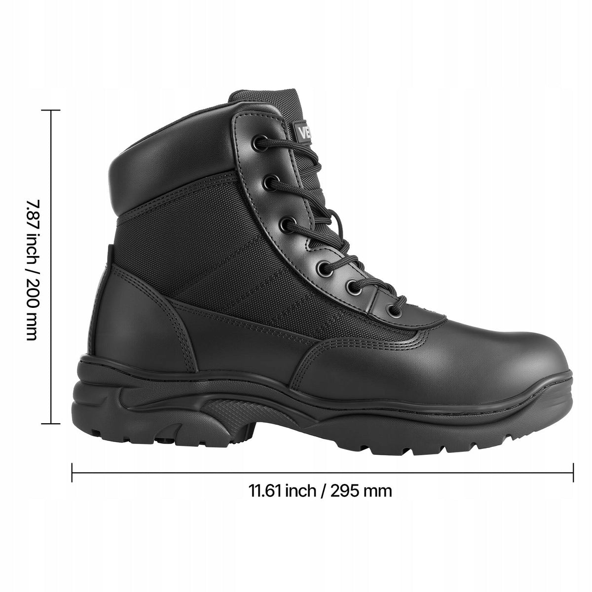 VEVOR MEN'S 6 INCH WORK BOOTS LIGHTWEIGHT TACTICAL NON-SLIP BLACK