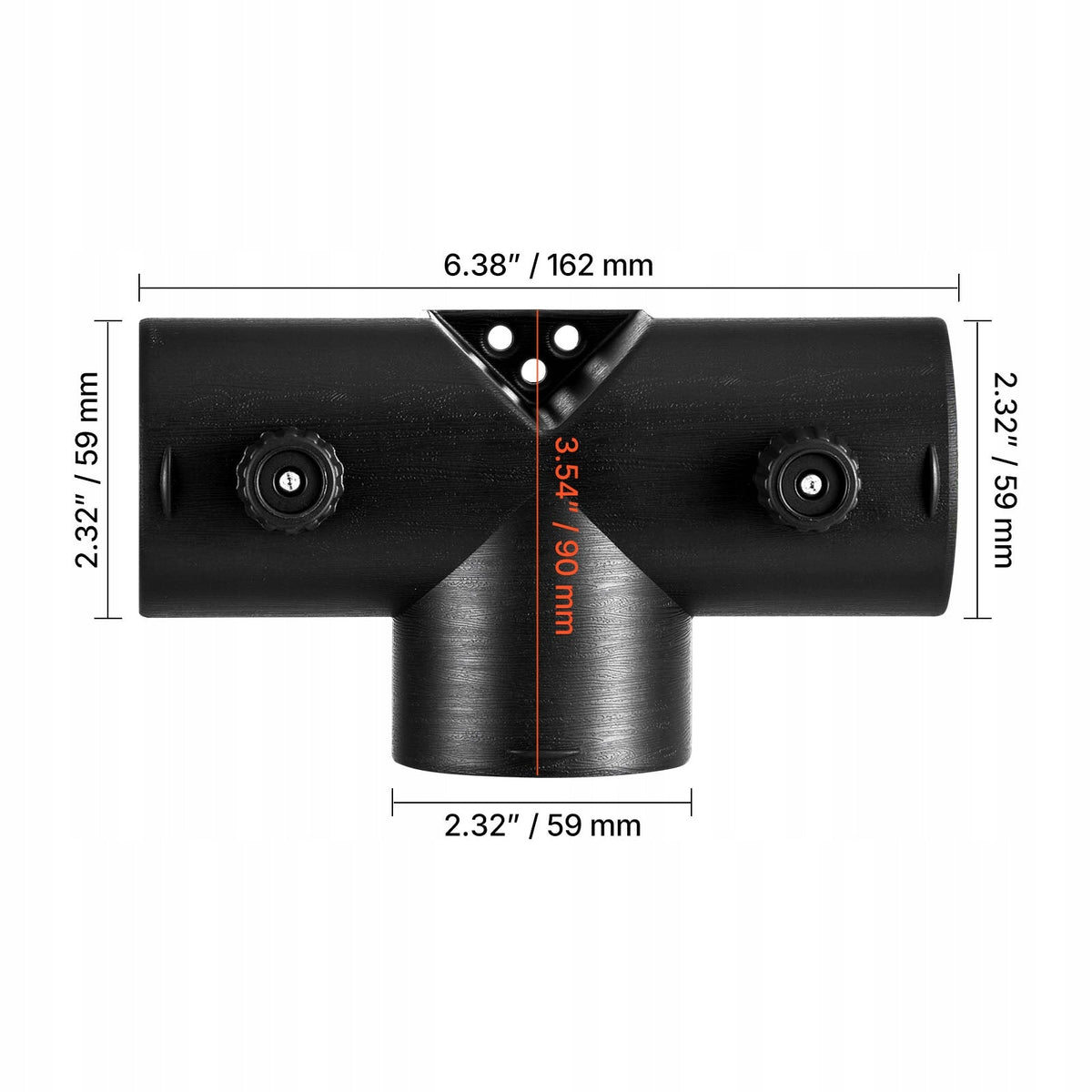 VEVOR HEATER CONNECTOR 59 MM T-SHAPED STRONG ROTARY VALVES ACCESSORIES