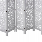 VEVOR ROOM DIVIDER 6 PANEL WOODEN FOLDING WHITE BOHO STURDY
