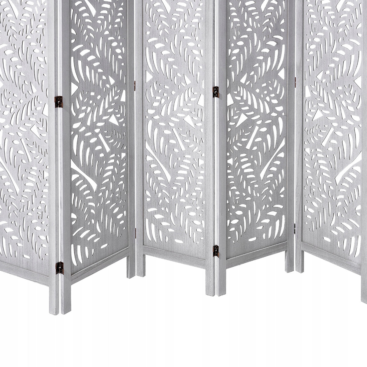 VEVOR ROOM DIVIDER 6 PANEL WOODEN FOLDING WHITE BOHO STURDY