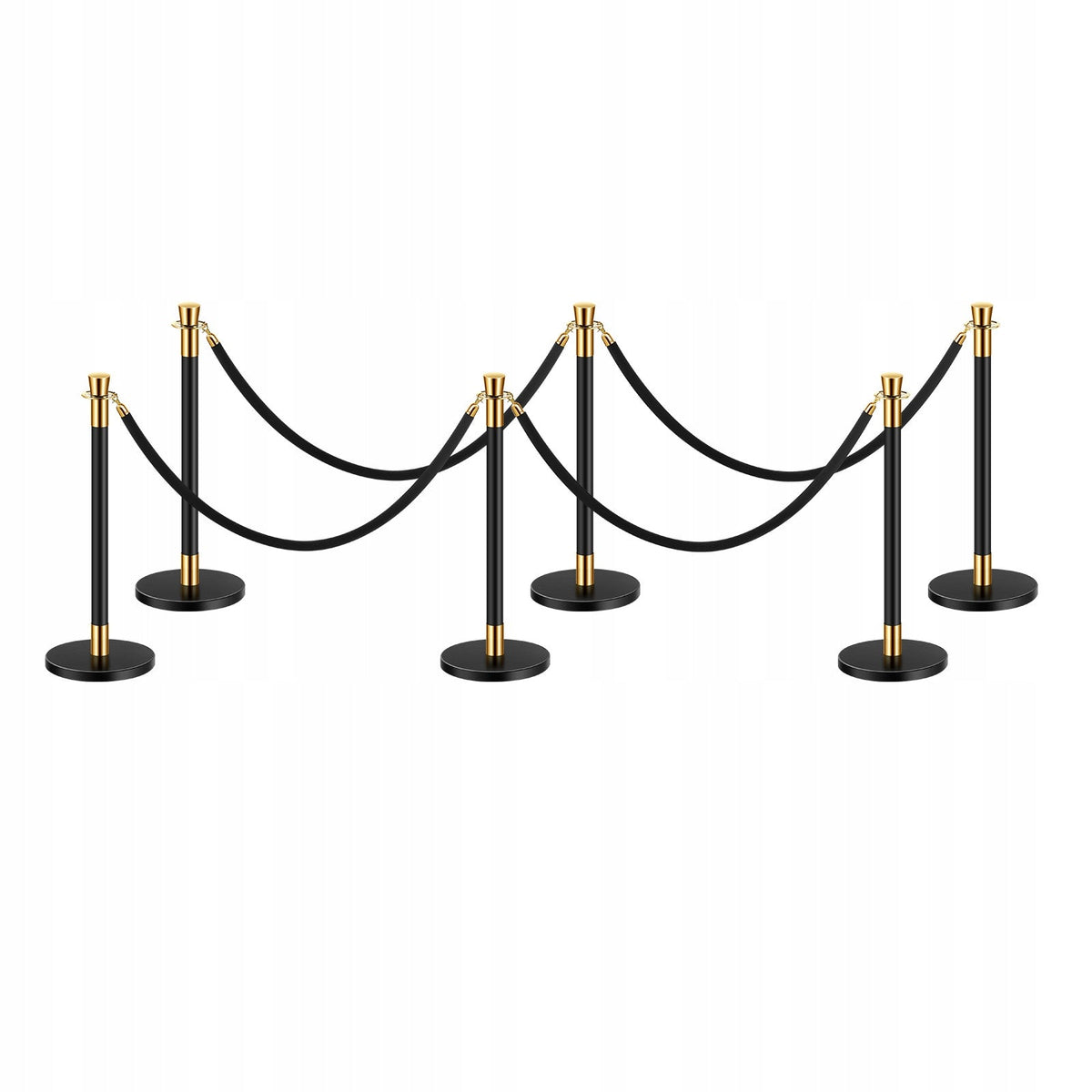 VEVOR PROFESSIONAL CROWD CONTROL BARRIER 6 PACK WITH 4 BLACK