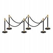 VEVOR PROFESSIONAL CROWD CONTROL BARRIER 6 PACK WITH 4 BLACK