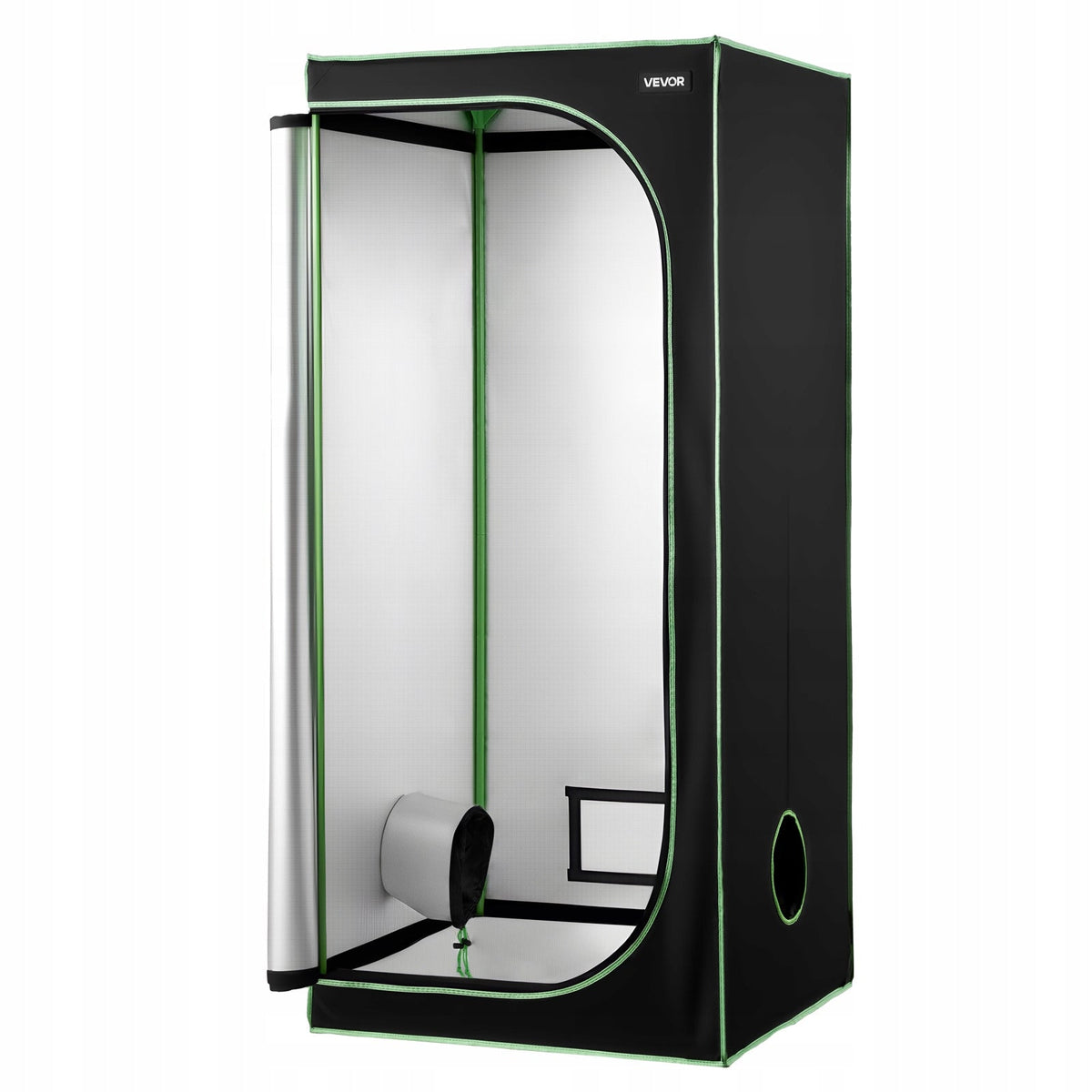 VEVOR 80X80X180 CM GROW TENT GROWBOX 600D HIGHLY REFLECTIVE SOLID