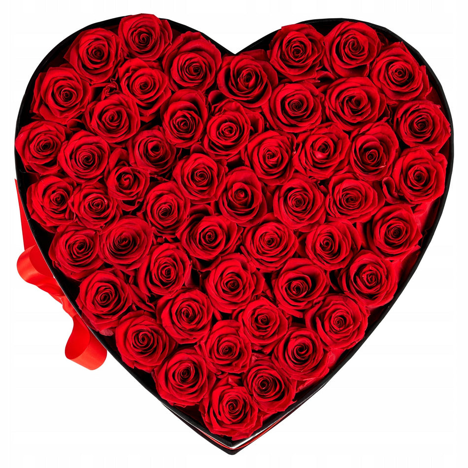 VEVOR GIFT 50 ETERNAL ROSES IN HEART BOX PRESERVED BOUQUET