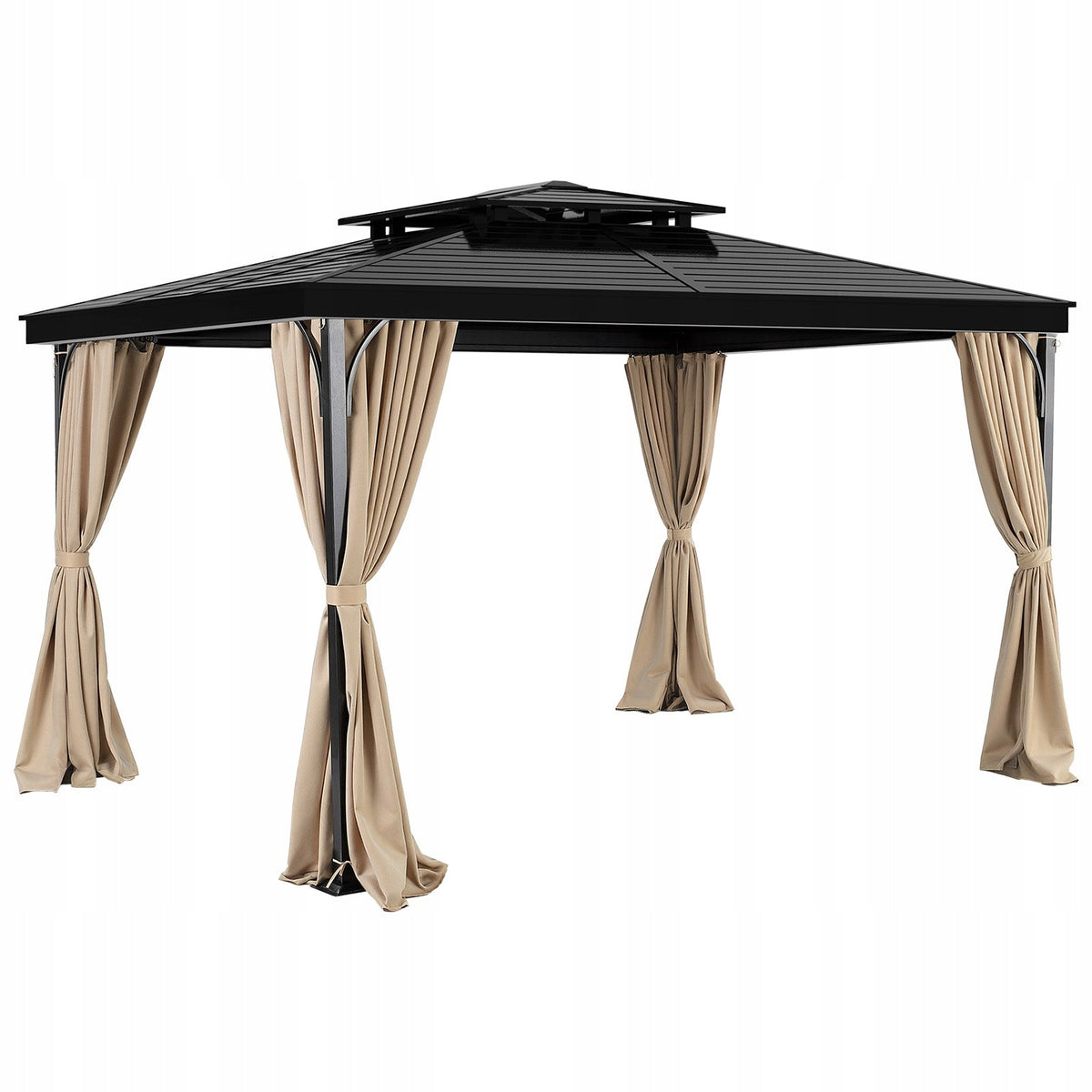 VEVOR PREMIUM GAZEBO CURTAIN 2840X2840X2040 MM 4-PANEL SIDE KHAKI