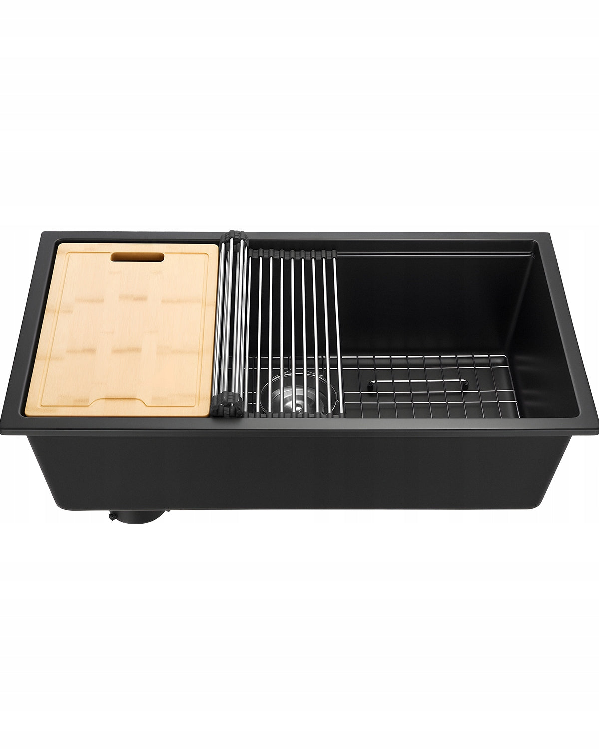 VEVOR UNDERMOUNT GRANITE KITCHEN SINK 838X482X254 MM BLACK PREMIUM