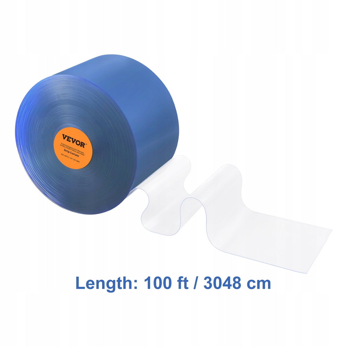 VEVOR PVC STRIP CURTAIN 24M X 30CM THICKNESS 3MM TRANSPARENT STRONG