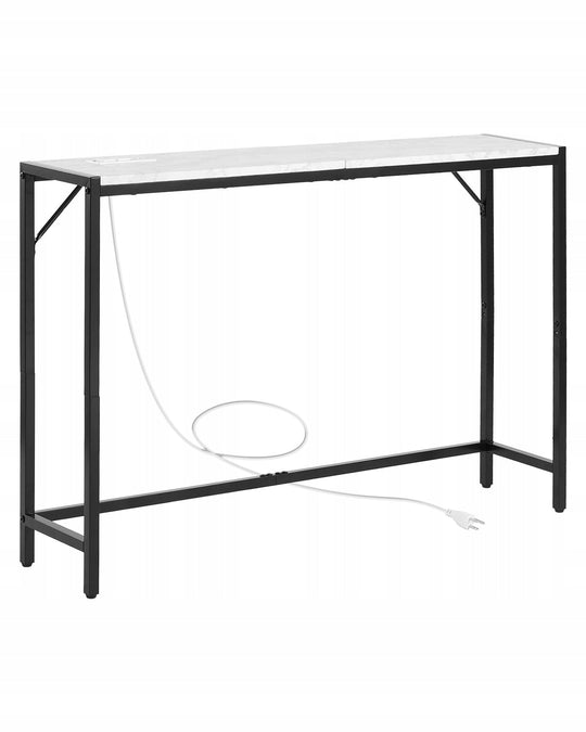 VEVOR MARBLE CONSOLE TABLE WITH POWER STRIP ADJUSTABLE FEET