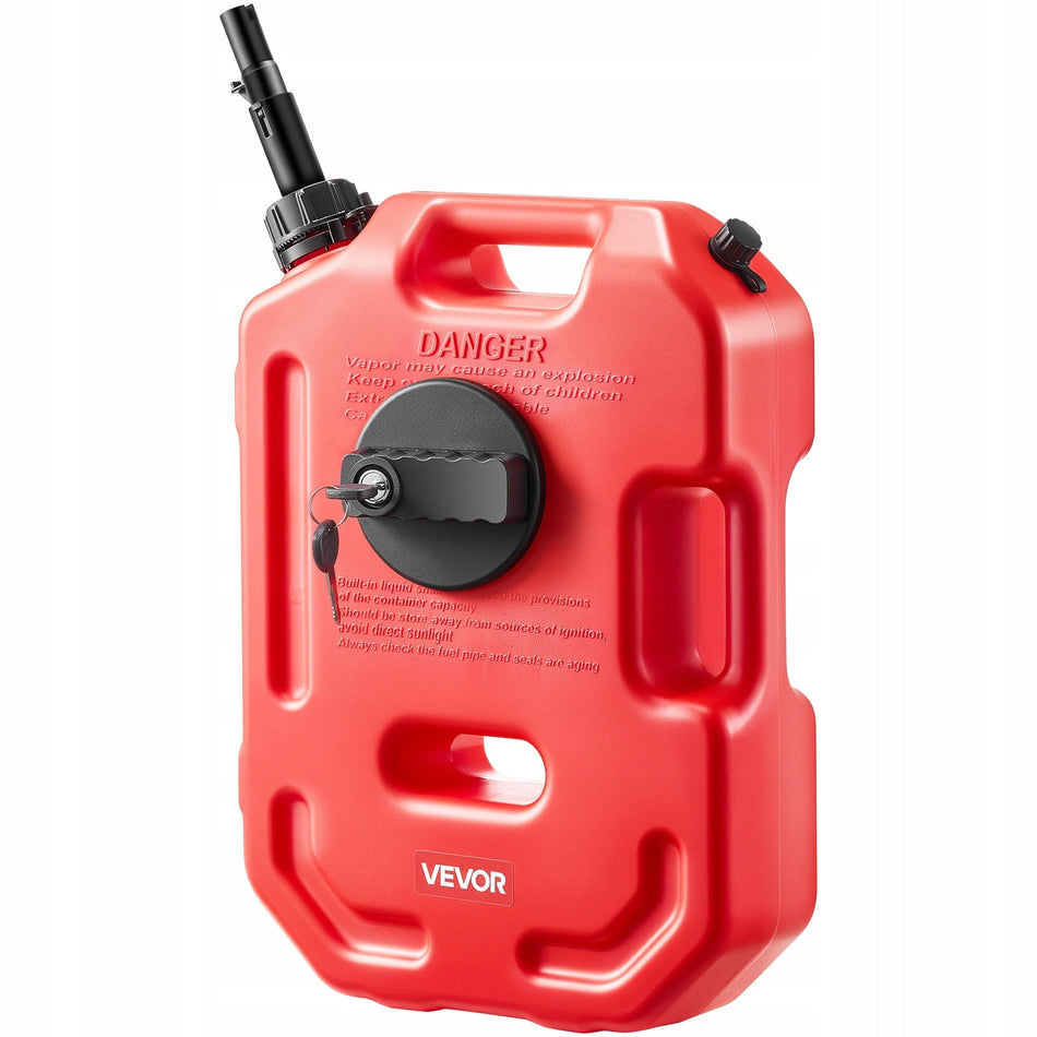 VEVOR 10L FUEL CAN WITH SPOUT AND ANTI-THEFT LOCK, HEAVY-DUTY