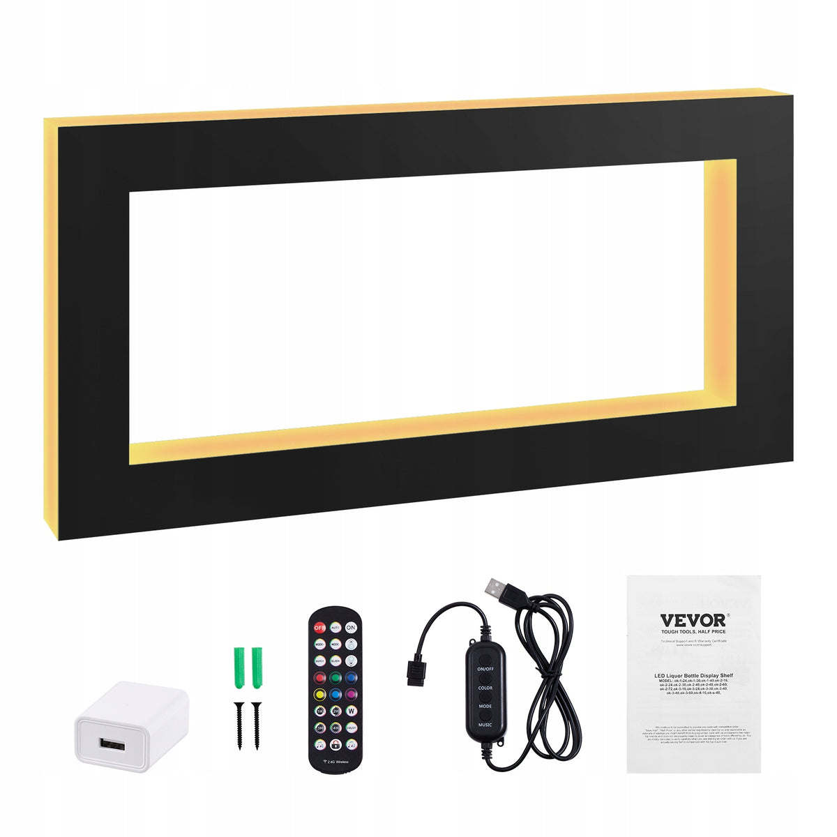 VEVOR POWERFUL LED WINE RACK 48 INCH RF REMOTE CONTROL APP ACRYLIC