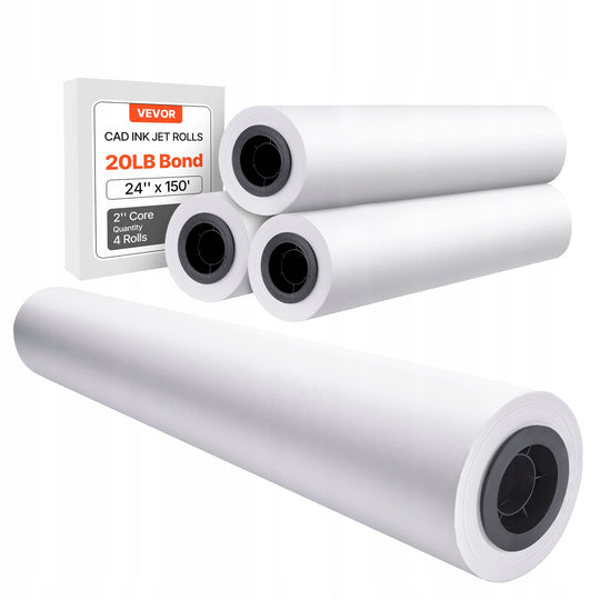 VEVOR WIDE-FORMAT PLOTTER PAPER 4 ROLLS 610 MM X 45.7 M PREMIUM
