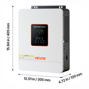 VEVOR 3000W 24V DC TO 230V AC HYBRID INVERTER WITH MPPT AND PREMIUM LCD