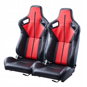 VEVOR PROFESSIONAL RACING SEAT 2 PCS ADJUSTABLE COMFORTABLE PVC LEATHER