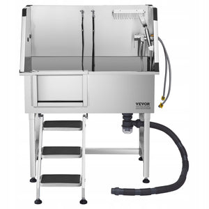 VEVOR PROFESSIONAL STAINLESS STEEL DOG GROOMING BATH 96X62X122CM