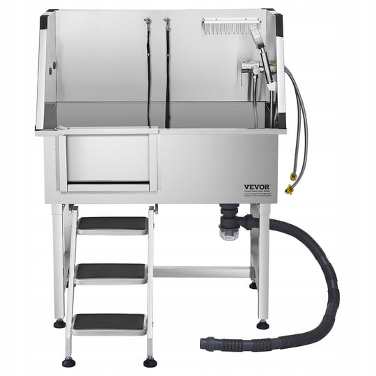 VEVOR PROFESSIONAL STAINLESS STEEL DOG GROOMING BATH 96X62X122CM