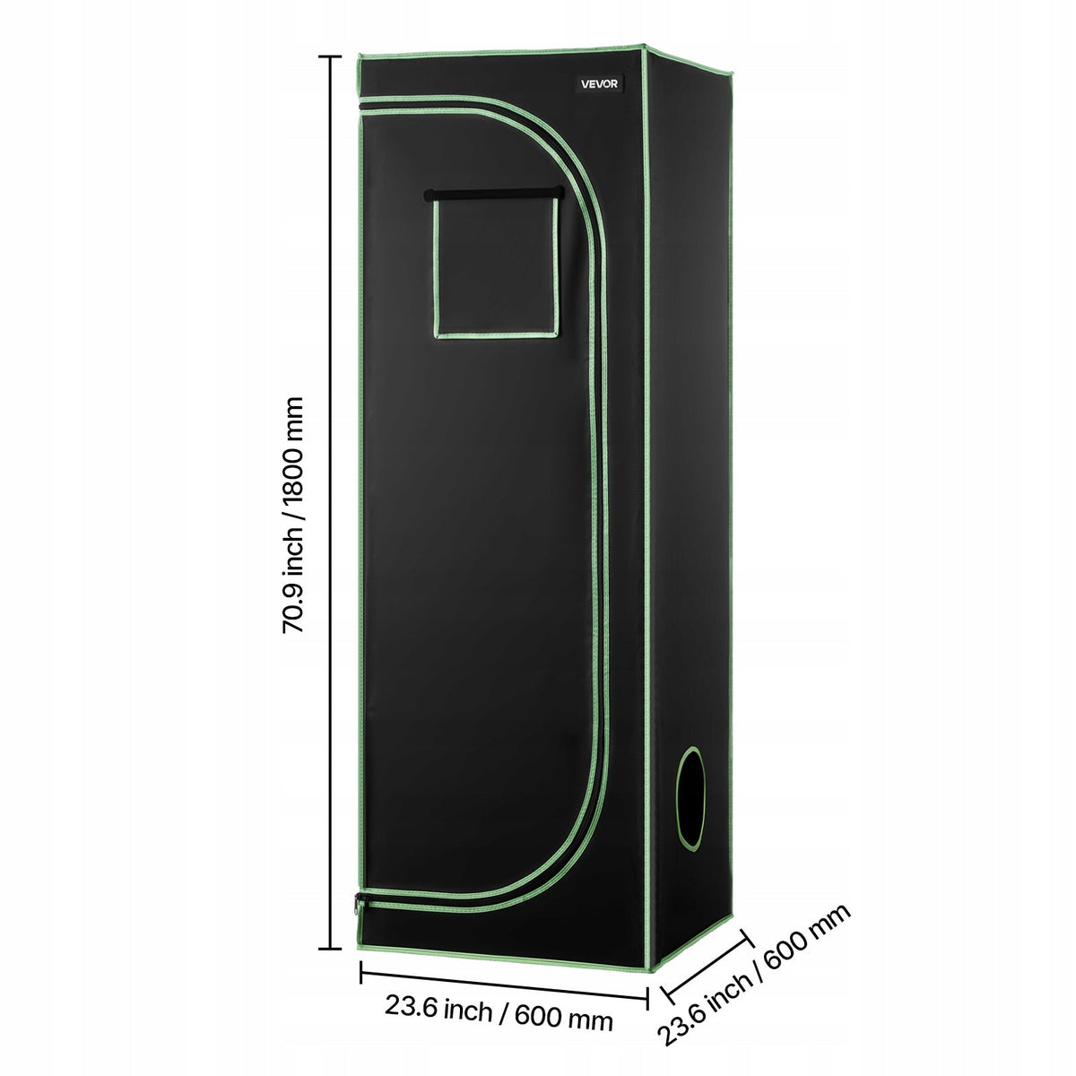 VEVOR 60X60X180 CM 600D MYLAR GROWBOX PROFESSIONAL GROW TENT