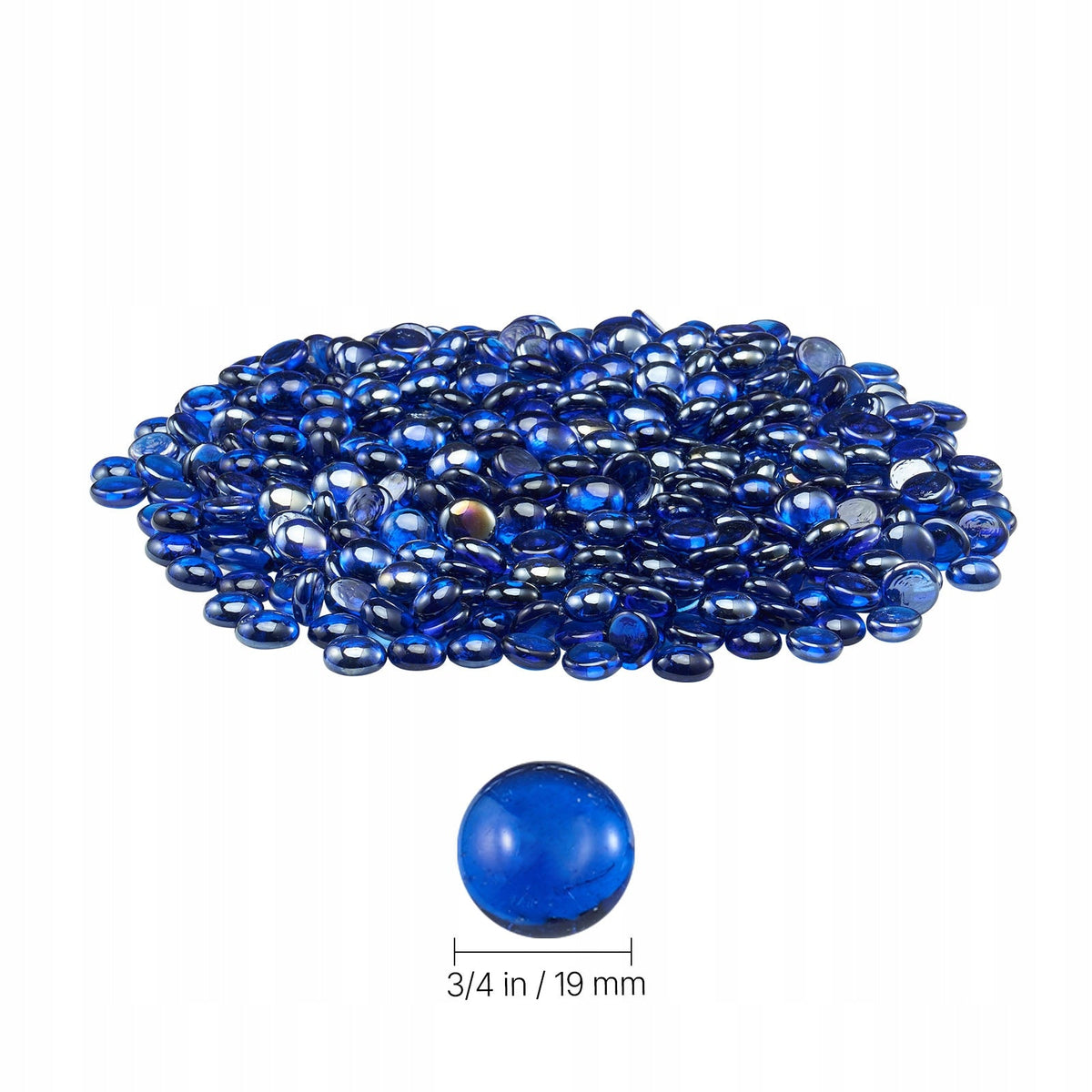 VEVOR FIRE GLASS 4.5 KG COBALT BLUE 19 MM GLASS ROCKS