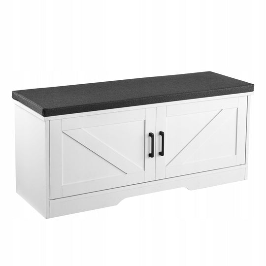 VEVOR SHOE RACK BENCH 1000X355X460 MM WHITE-BLACK SOLID FOR