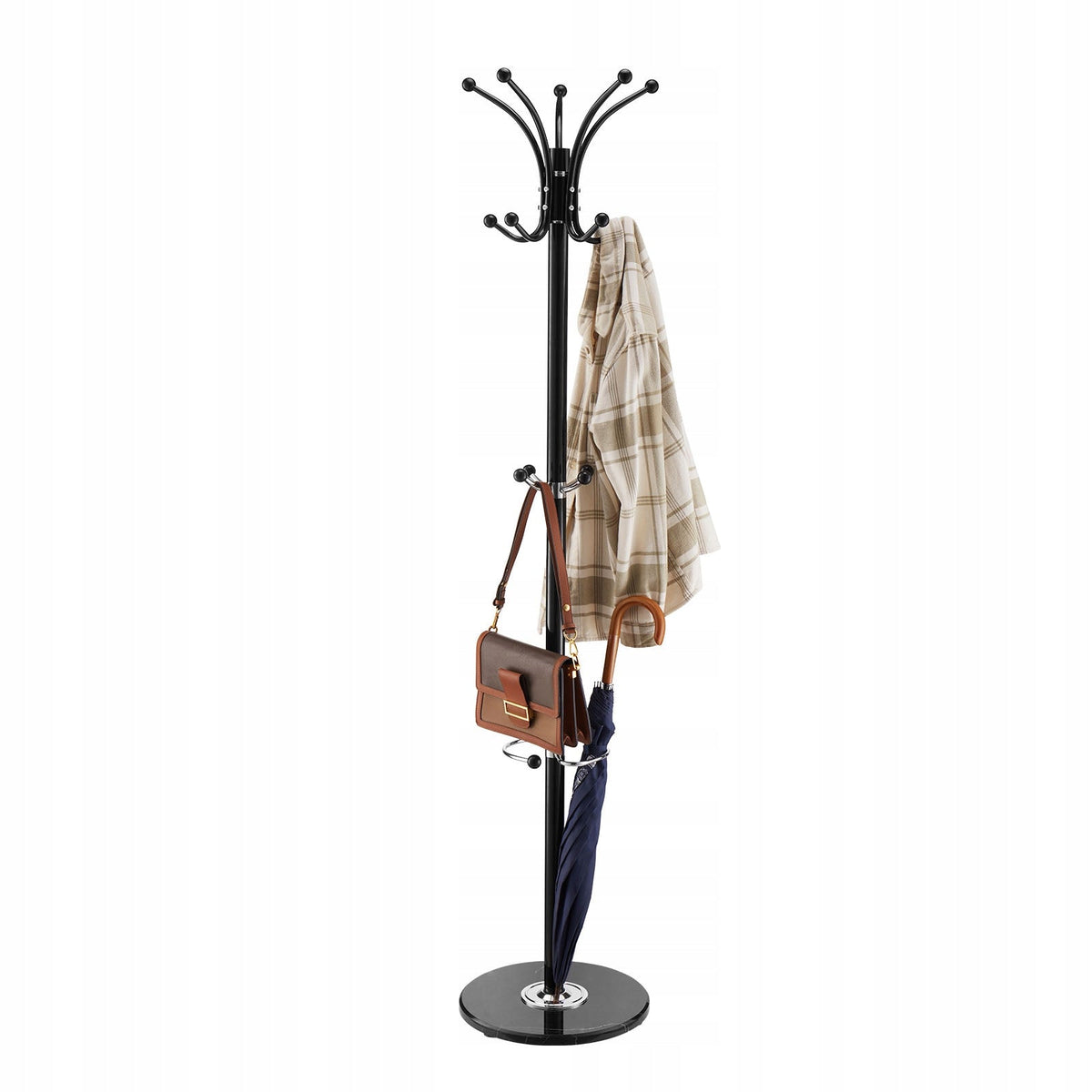 VEVOR 176 CM HEAVY-DUTY CLOTHES RACK WITH MARBLE BASE AND HANDLE